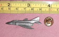 Pewter F-4B Phantom Navy Fighter Jet Military Aircraft Lapel Pin