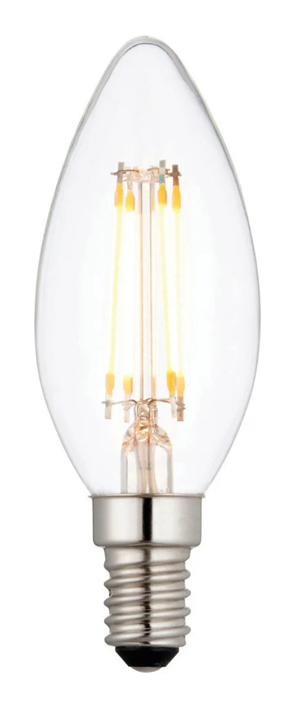 Light Bulb Clear 4w LED Filament Candle Non Dimmable 2700K E14 470lm Saxby 94341