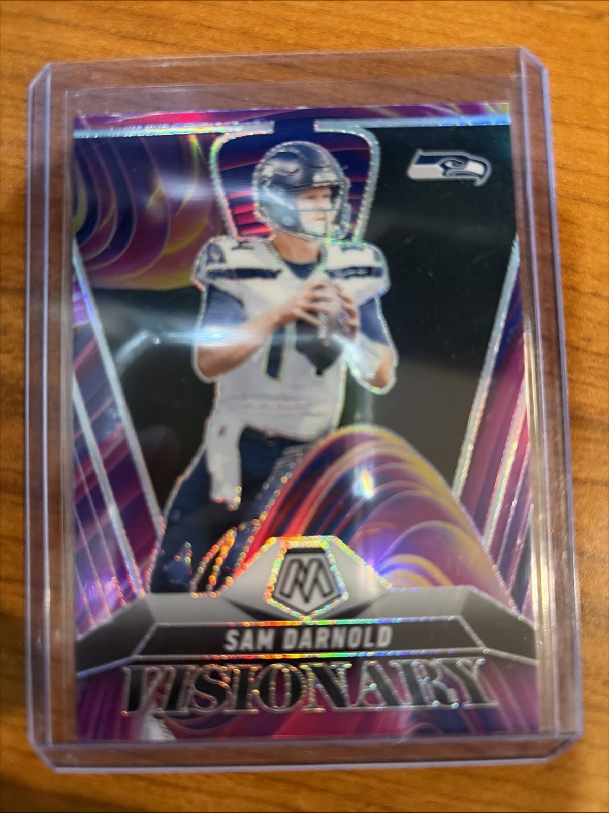 Sam Darnold 2025 Panini PRIZM Mosaic Visionary SSP Case Hit #22