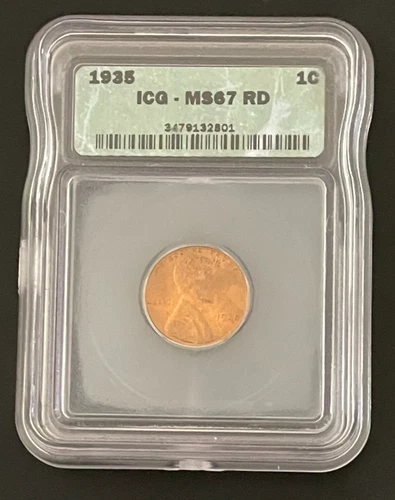 1935 Lincoln Wheat Penny 1C Cent ICG MS67 RD