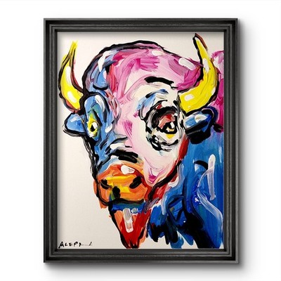 Aleph Original Art Buffalo 14x11 Abstract Expressionist Original Painting Canvas