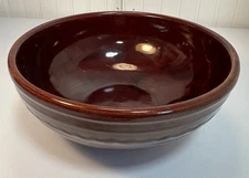 Vintage Marcrest Ovenproof Stoneware Pottery Brown Mixing Bowl Daisy & Dot 10"