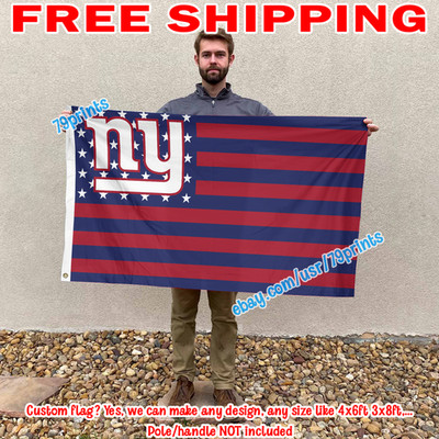New York Giants Stars Stripes 4x6 FT Flag NFL Football Banner Fan Cave Decor