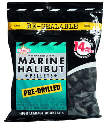 Dynamite Baits Marine Halibut Pellets 14mm Pre-Drilled 350g