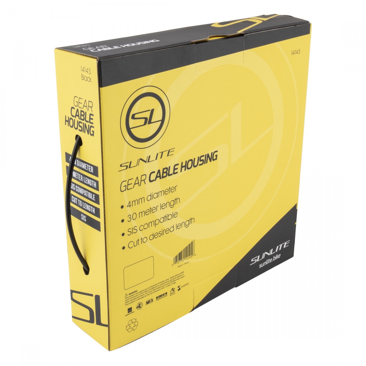 Корпус троса переключения передач для велосипеда Sunlite SIS 4 мм Черный 30 м - Прочный гибкий 13090₽