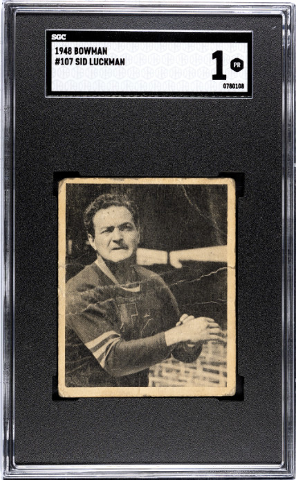 1948 Bowman 107 Sid Luckman - SGC 1  HOF RC ROOKIE