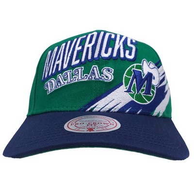 Dallas Mavs Mitchell & Ness NBA Pro Fit Snapback Hat Cap 3D Logo Zoom Art NWT