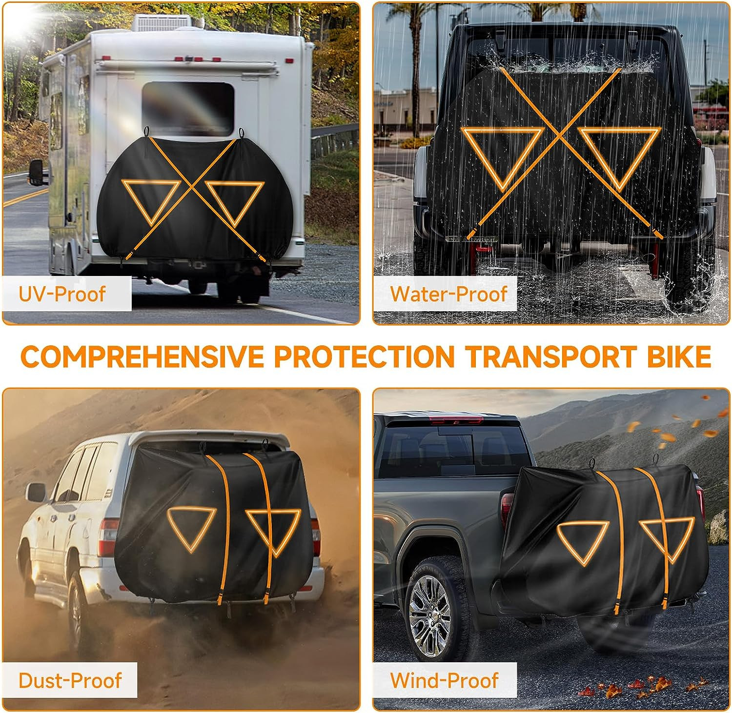B Bike Cover for Transport on Rack, Bicycle Cover Outdoor Storage Waterproof All