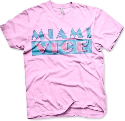 Miami Vice Distressed Logo T-Shirt Pink