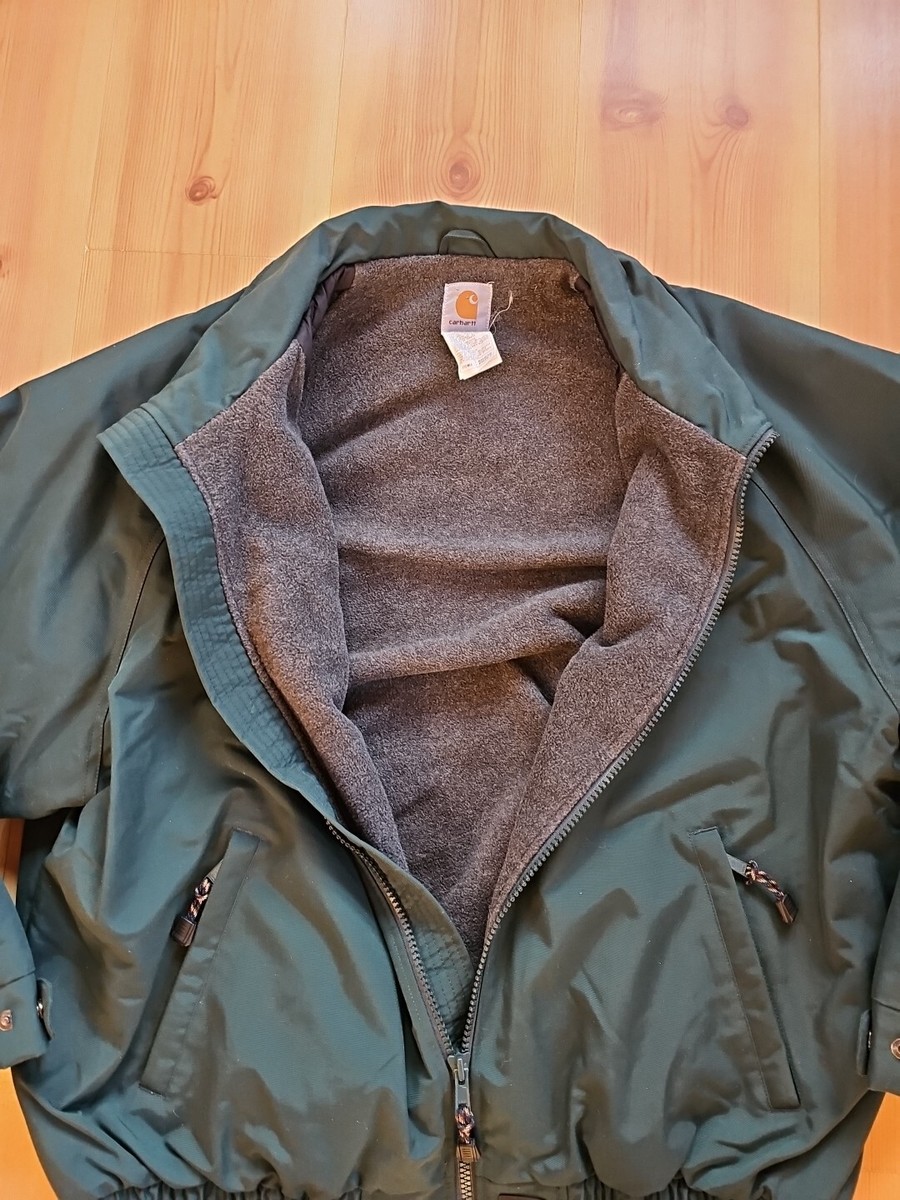 Men's Carhartt Jacket Size XL Fleece Lined J72 MLL Green Men's Carhartt Jacket Size XL Fleece Lined J72 MLL Green