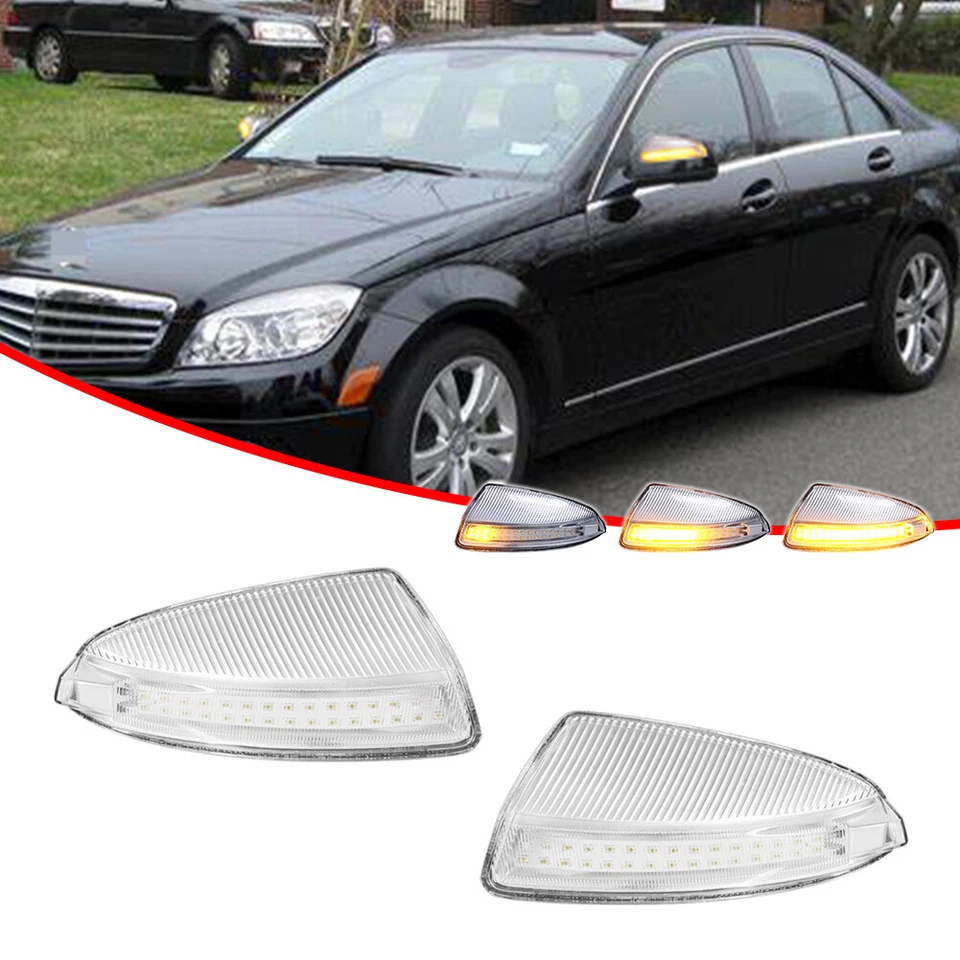 Par de luces de giro para espejo de puerta para Mercedes Benz C250 C300 C350 C63 2008-14 Foto 3 de 4