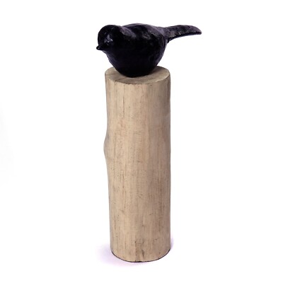 VOGEL DEKO AUF HOLZ STAMM | Mangoholz | Vogel Aufsteller, Deko Skulptur Vogel