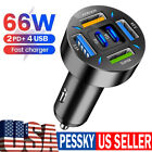 6-Port Usb 66W Phone Charger Type C Qc3.0 Fast Charging Car Interior Accessories