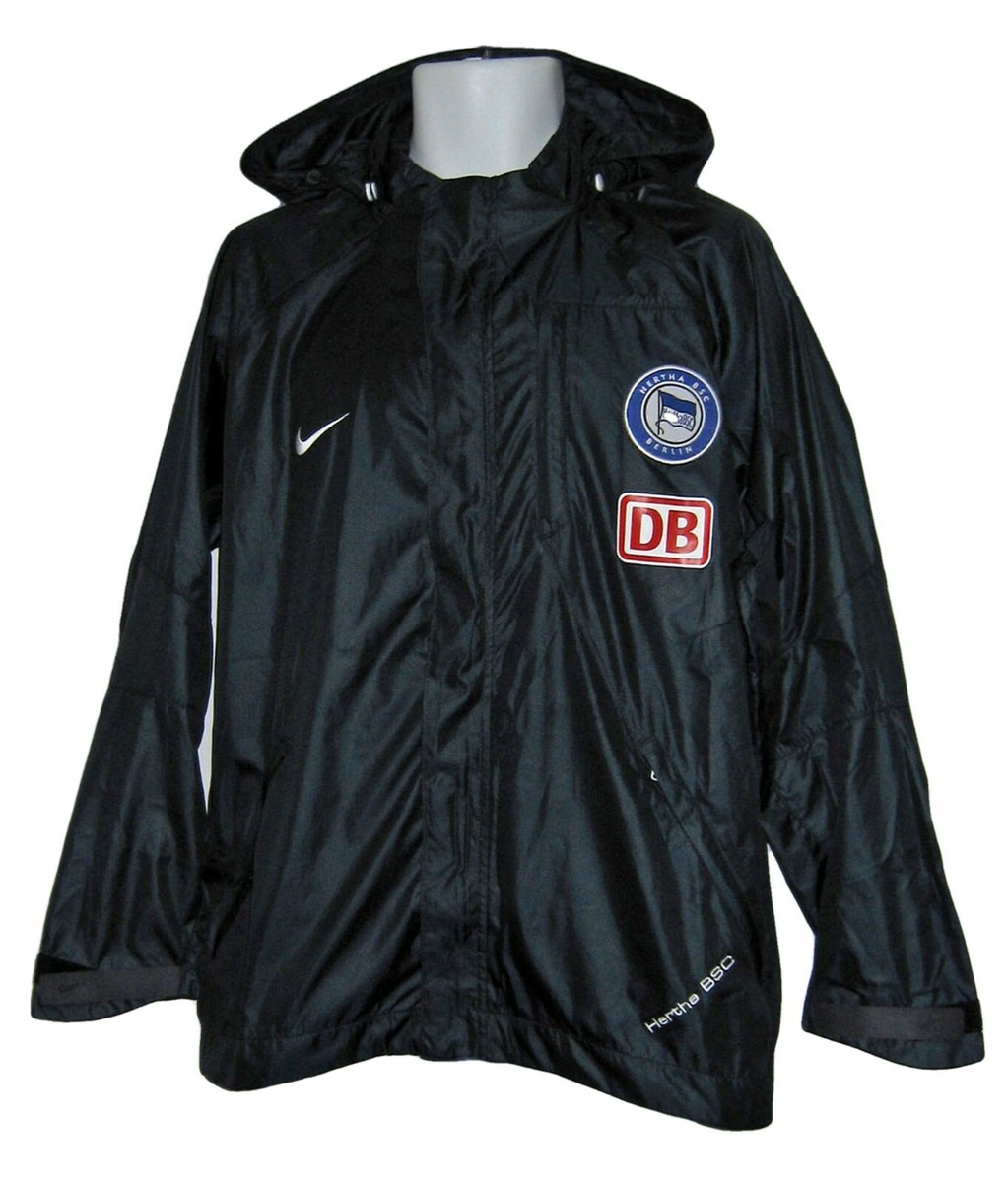 New NIKE HERTHA BERLIN Football Player Issue RAIN JACKET Dark Blue