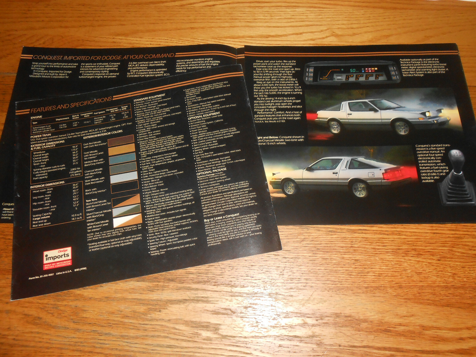 1984 DODGE CHRYSLER CONQUEST CATALOG / BROCHURE / '84 MITSUBISHI ...
