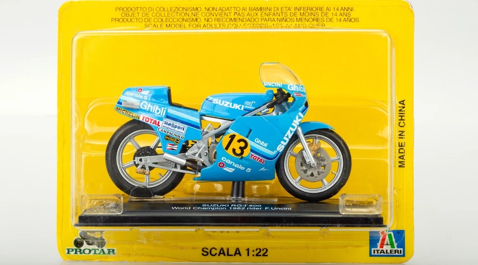 Suzuki RG 500 1982 Franco Uncini Scala 1:22 Modellino Moto Nuovo New Numero 13 - Immagine 2 di 4