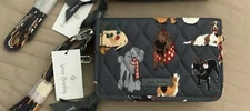 Vera Bradley RFID 3 in 1 Crossbody Wristlet Wallet Bag HOLIDAY DOGS NWT