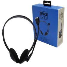Image of Evo Labs HP01 Headset with Mic 2x 3.5mm Connection Plug and Play with 40mm Audio