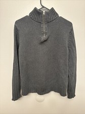 Ralph Lauren Polo Jeans Company Mens Medium Gray 1/4 Zip Knit Causal Sweater