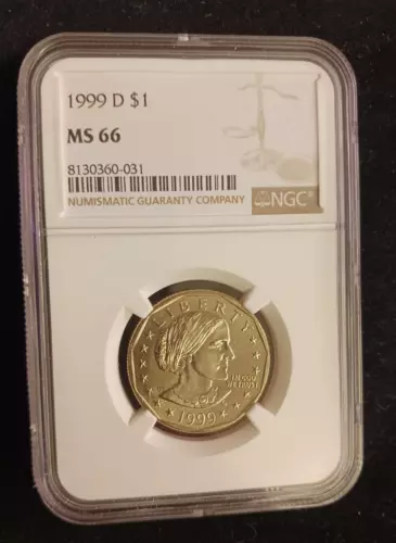 1999(D) NGC MS 66 Susan B. Anthony Dollar Coins