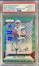 2016 Prizm DAK PRESCOTT Green Power RC Auto #/49 DALLAS COWBOYS PSA 10 POP 1
