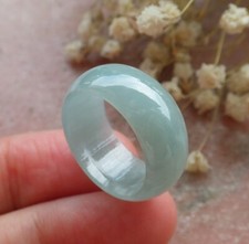 Certified Green Burma 100 Natural A JADE Jadeite Circle RING USA. 6.5    592171