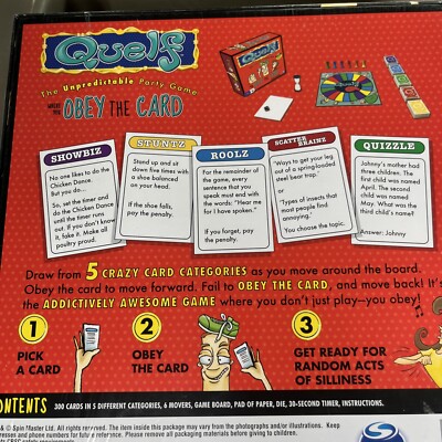 Quelf　ボードゲーム　新品未使用 Quelf Board Game The Unpredictable Fun Party Game by Spin