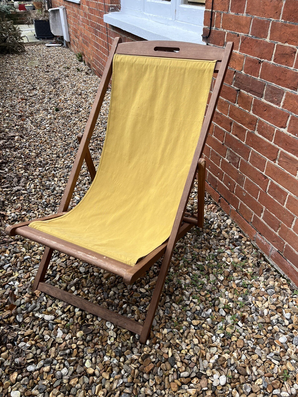 JOHN LEWIS MUSTARD YELLOW TRADITIONAL WOODEN DECK CHAIR eBay