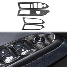 4Pcs For Colorado 2015-22 Window Lift Switch Panel Cover Trim Real Carbon Fiber