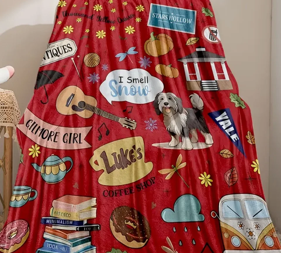 Manta de lana roja Gilmore para niñas para todas las estaciones acogedora tejida regalo de San Valentín Foto 3 de 4