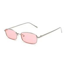 Retro Small Square Sunglasses Men Women Metal Frame Rectangle Sunglasses Eyewear