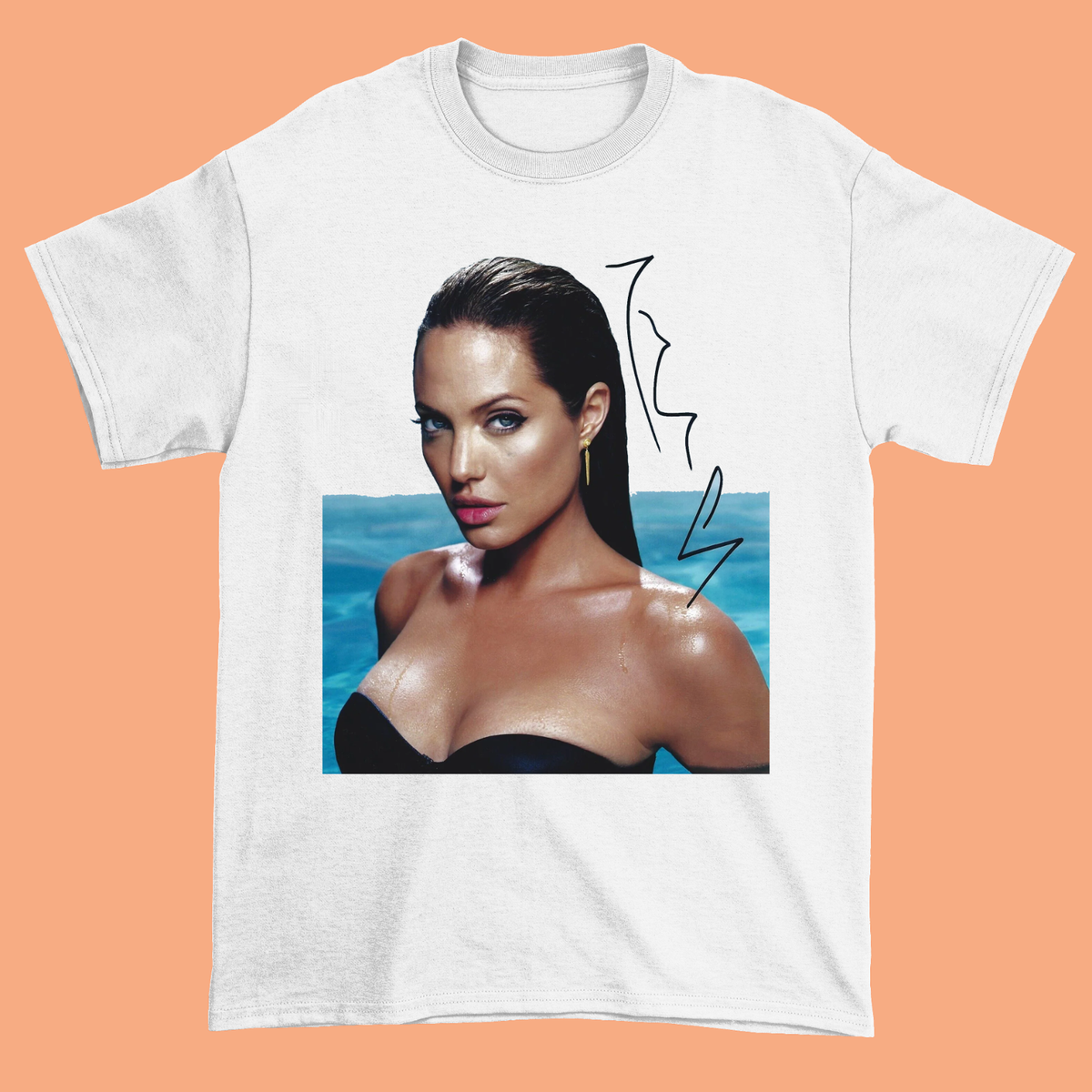 Angelina Jolie White Heavy Cotton All Size Shirt Gift For FAn | eBay