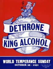 1951 Dethrone King Alcohol Vintage Poster Art Print 8.5" x 11" Reprint