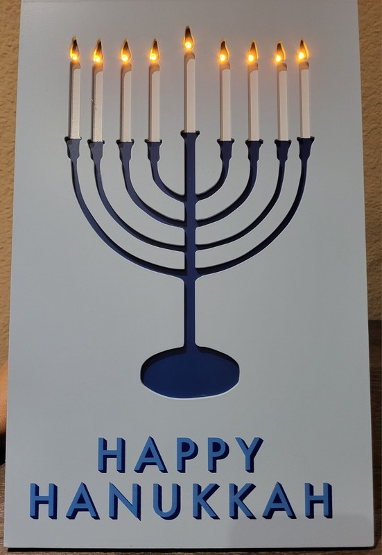 Spritz Led Lit Menorah Sign  - Brand New