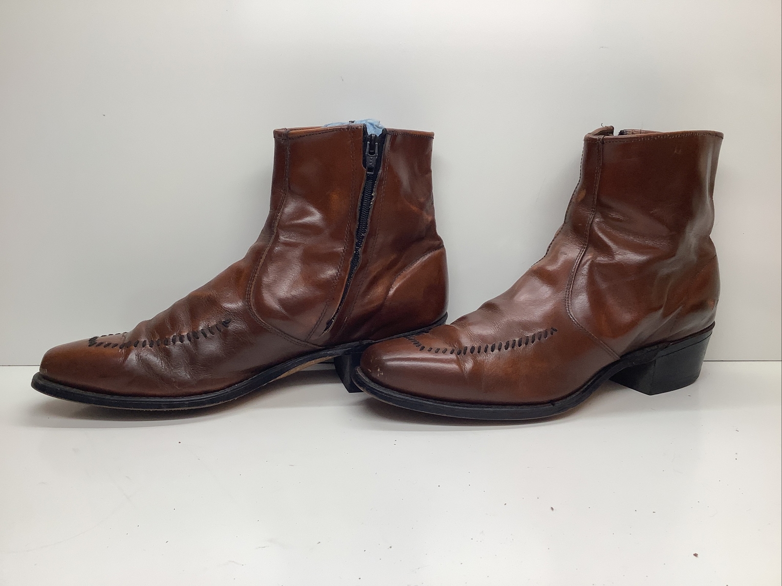 MENS ACME COWBOY SQ TOE BROWN BOOTS SIZE 11.5 B eBay