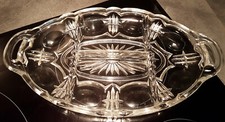 Plat en verre épais ciselé 4 compartiments