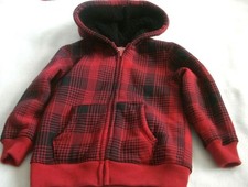 Boys Coat Red Plaid Size 4 Toughskins NEW