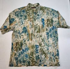 Tori Richard Hawaiian Palm Leaf Cotton Button-Up Shirt Men's XL Made In USA EUC