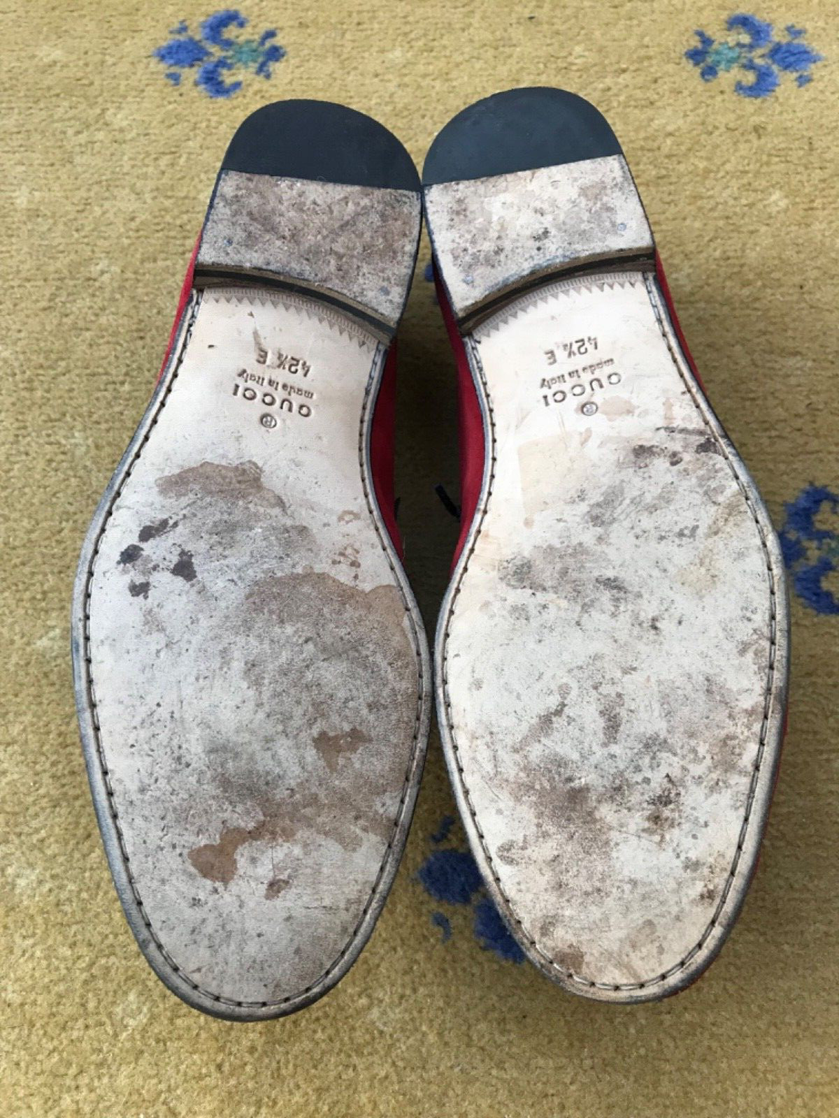 Gucci Loafers Suede Shoes Red Bamboo Tassel Moccasin Mens UK 8.5 US 9.5 EU 42.5 thumbnail 9