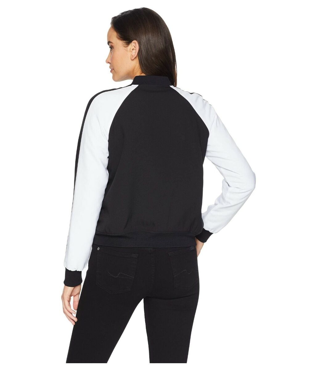 Michael Kors Women Plus Size 0X Black White Striped Full Zip Michael Kors Women Plus Size 0X Black White Striped Full Zip
