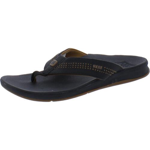 Reef Mens Ortho Seas Black Canvas Thong Sandals Shoes 11 Medium (D) BHFO 9836 - Picture 1 of 3