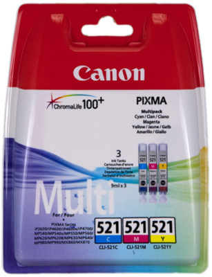 Canon CLI-521 2934B010 Multipack 3 Colors Pixma iP4700/MP540/MX870