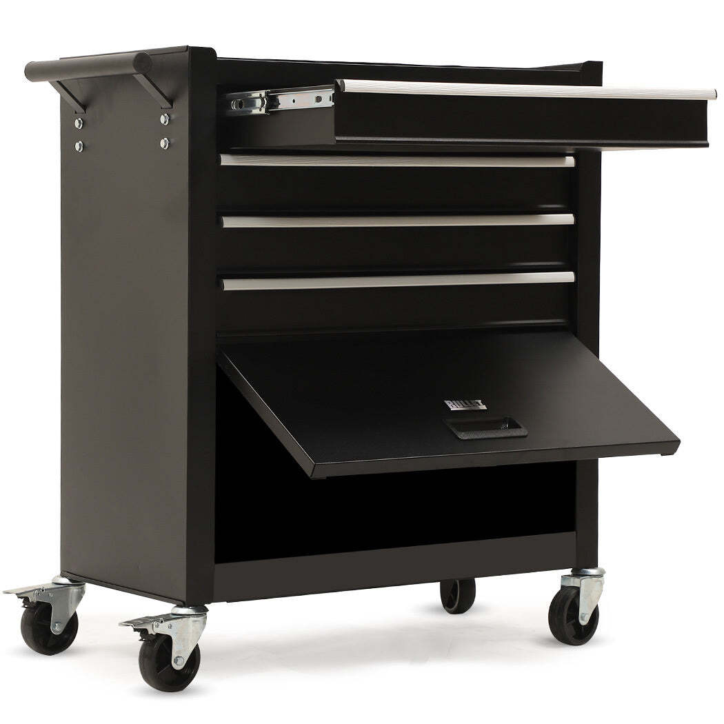 NNEMB 4-Drawer Tool Box Cabinet Trolley with 1-Door Toolbox for Garage Storage and Organization