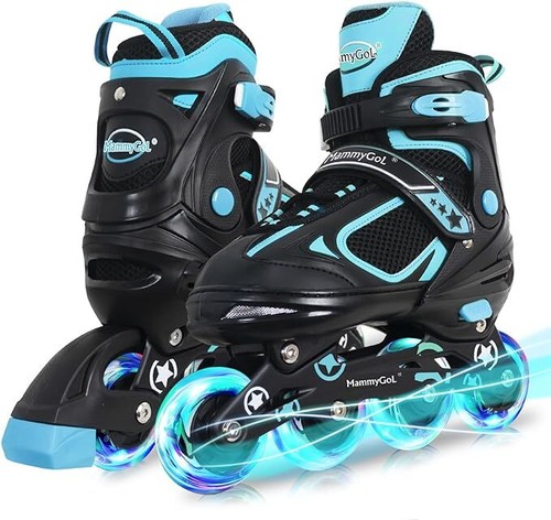 Verstellbare Inline Skates mit Leuchtrollen für Kinder Jungen und Mädchen - Bild 8 von 11