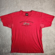 Harley Davidson Motorcycles Shirt Mens XL Red Orlando 2002 Vintage Tee USA Made