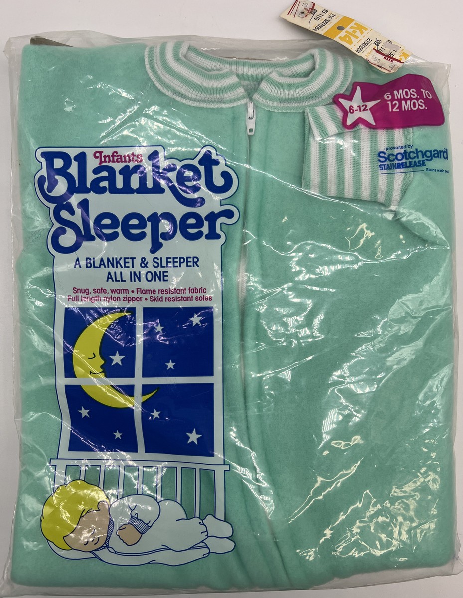 New Vintage K-MART INFANT Baby Blanket Sleeper Footie Pajamas