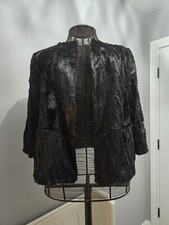 Nwt Jennifer Lopez Sz 0x 14w Faux Fur Dressy Cocktail Jacket Black Msrp $126