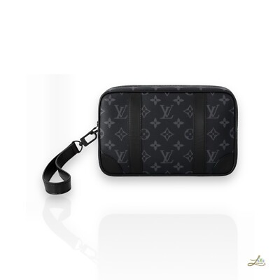Louis Vuitton Monogram Eclipse Pochette Kasai Clutch Tasche Made in France