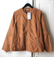 Janina Wildlederoptik Jacke Blazer Camel Farbe leicht gefüttert ungetragen Gr.46