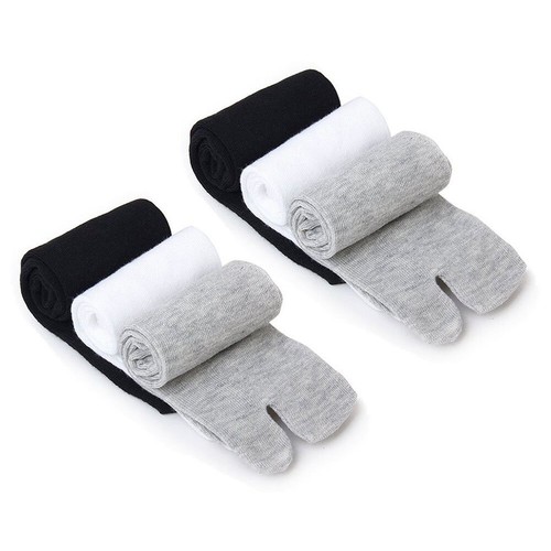 6 Pairs Socks Men Women Kimono Flip-Flop Sandal Split Toe Tabi-Ninja Socks Socks - Picture 6 of 9